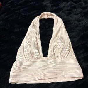 Elegant Cream Halter Top